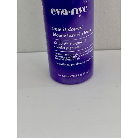 Eva NYC Tone It Down Leave In Foam 1 Oz Discontinued Travel Blonde NEW Argan - Picture 3 of 5